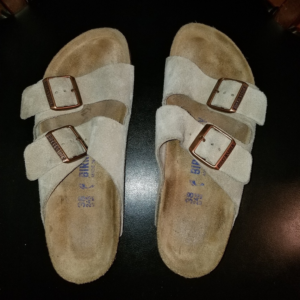 Birkenstock grey Arizona soft foot bed size 8